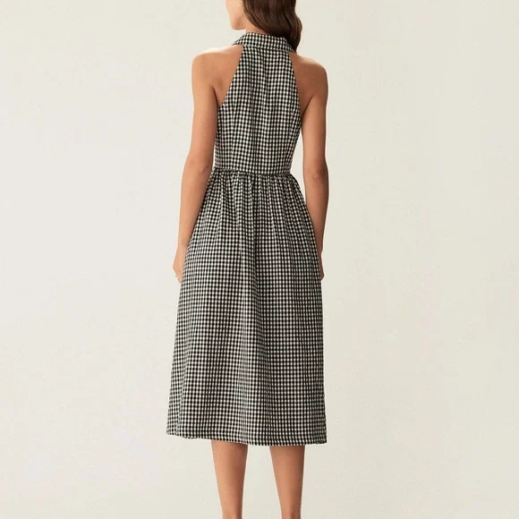 Black and White Gingham Sleeveless Dress - Picture 3 of 3